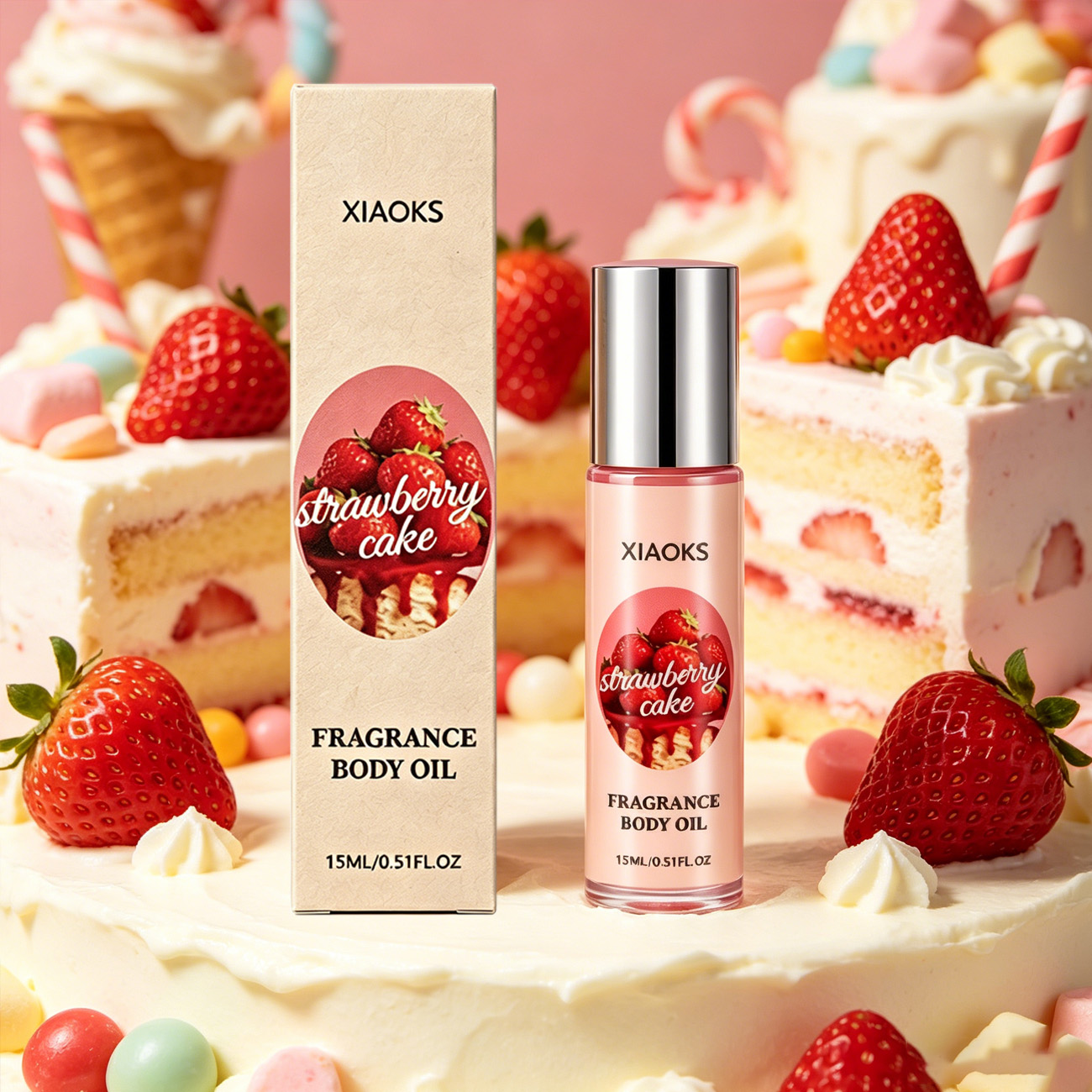 Perfume Fragrance Bottle - 1 Bottle of Strawberry Cake Sweet