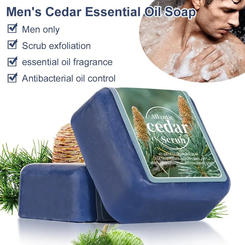 Men's Cedar Essential Oil Soap - Perfume Fragrance Essence ulasan dan harga