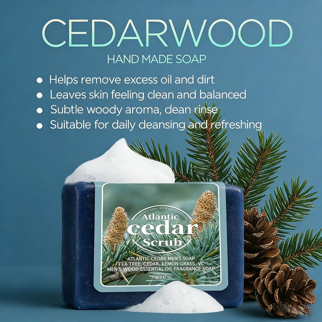 Men's Cedar Essential Oil Soap - Perfume Fragrance Essence ulasan dan harga
