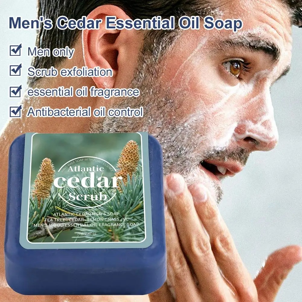 Men's Cedar Essential Oil Soap - Perfume Fragrance Essence ulasan dan harga